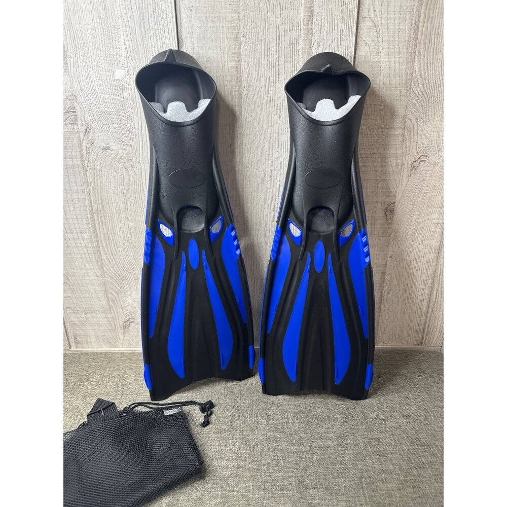 Diving & Snorkeling Swim Fins Size XL Men 10-10.5 Womens 12-12.5 Blue & Black